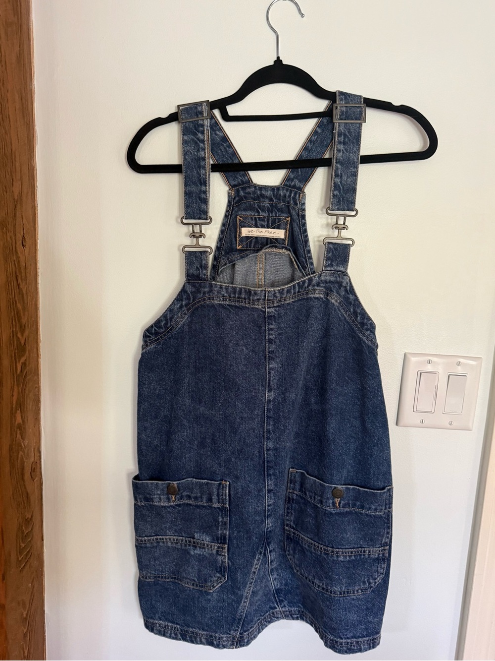 Free People Like New(!) SOLD OUT Smock Mini Denim Overall Dress - XS (fits XS-M)